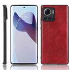 For Motorola Edge 30 Ultra / Moto X30 Pro Sewing Cow Pattern Skin PC + PU + TPU Phone Case(Red) - 1