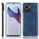 For Motorola Edge 30 Ultra / Moto X30 Pro Sewing Cow Pattern Skin PC + PU + TPU Phone Case(Blue) - 1