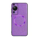 For Huawei P60 / P60 Pro CD Texture Magsafe Magnetic Suction Phone Case(Purple) - 1
