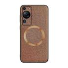 For Huawei P60 / P60 Pro CD Texture Magsafe Magnetic Suction Phone Case(Brown) - 1