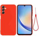 For Samsung Galaxy M14 5G Pure Color Liquid Silicone Shockproof Phone Case(Red) - 1