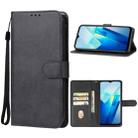 For vivo T2x India Leather Phone Case(Black) - 1