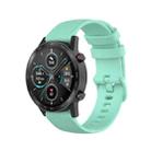 For Honor Watch GS 3i 22mm Small Plaid Texture Silicone Watch Band(Teal) - 1