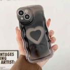 For iPhone 14 Pro Wave Smudged Heart Phone Case(Black) - 1