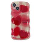 For iPhone 14 Pro Max Wave Smudged Hearts Phone Case(Red) - 1