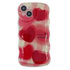 For iPhone 14 Wave Smudged Hearts Phone Case(Red) - 1