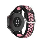 For Honor Watch GS 3i 22mm Sports Two-tone Silicone Watch Band(Black Pink) - 1