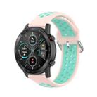 For Honor Watch GS 3i 22mm Sports Two-tone Silicone Watch Band(Pink Teal) - 1