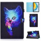 For Huawei Matepad SE 10.4 2022 Colored Drawing Stitching Flip Leather Tablet Case(Super Cat) - 1