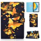 For Huawei Matepad SE 10.4 2022 Colored Drawing Stitching Flip Leather Tablet Case(Golden Butterfly) - 1