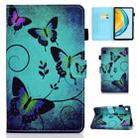 For Huawei Matepad SE 10.4 2022 Colored Drawing Stitching Flip Leather Tablet Case(Green Butterflies) - 1