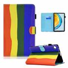 For Huawei Matepad SE 10.4 2022 Colored Drawing Stitching Flip Leather Tablet Case(Rainbow) - 1