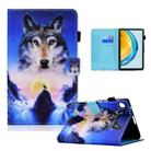 For Huawei Matepad SE 10.4 2022 Colored Drawing Stitching Flip Leather Tablet Case(Wolf) - 1