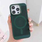 For iPhone 14 Pro Max Grid Cooling MagSafe Magnetic Phone Case(Alpine Green) - 1