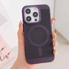 For iPhone 14 Plus Grid Cooling MagSafe Magnetic Phone Case(Dark Purple) - 1