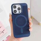 For iPhone 13 Pro Max Grid Cooling MagSafe Magnetic Phone Case(Navy Blue) - 1