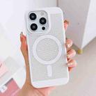 For iPhone 11 Pro Max Grid Cooling MagSafe Magnetic Phone Case(Ivory White) - 1