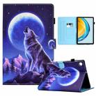 For Huawei Matepad SE 10.4 2022 Colored Drawing Stitching Flip Leather Tablet Case(Night Wolf) - 1