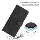 For vivo Y16 / Y02s Skin Feel Stripe Pattern Leather Phone Case with Lanyard(Black) - 6