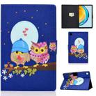 For Huawei Matepad SE 10.4 2022 Electric Pressed Colored Drawing Leather Tablet Case(Couple Owl) - 1