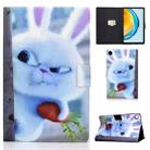 For Huawei Matepad SE 10.4 2022 Electric Pressed Colored Drawing Leather Tablet Case(White Rabbit) - 1