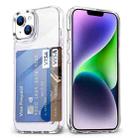 For iPhone 12 Four-Corner Shockproof Transparent Phone Case with Card Slot - 1