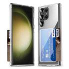 For Samsung Galaxy S23 Ultra 5G Four-Corner Shockproof Transparent Phone Case with Card Slot - 1