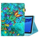 For Huawei MediaPad M5 lite Coloured Drawing Horizontal Flip Leather Case with Holder & Card Slot & Sleep / Wake-up Function(Green Butterfly) - 1