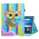 For Lenovo Tab M10 TB-X605F / X505 Coloured Drawing Horizontal Flip Leather Case with Holder & Card Slot(Rainbow Owl) - 1