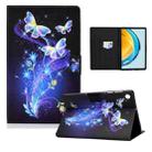 For Huawei Matepad SE 10.4 2022 Electric Pressed Colored Drawing Leather Tablet Case(Butterflies Flower) - 1