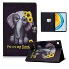 For Huawei Matepad SE 10.4 2022 Electric Pressed Colored Drawing Leather Tablet Case(Chrysanthemum Elephant) - 1