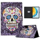 For Huawei Matepad SE 10.4 2022 Electric Pressed Colored Drawing Leather Tablet Case(Skull) - 1