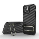 For iPhone 14 Pro Wavy Textured Magsafe Magnetic Phone Case with Lens Film(Black) - 1