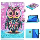 For Huawei MediaPad M5 lite Coloured Drawing Horizontal Flip Leather Case with Holder & Card Slot & Sleep / Wake-up Function(Owl) - 1