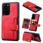 For Samsung Galaxy S20 Feel Dream Anti-theft Brush Shockproof Portable Skin Card Bag Phone Case(Red) - 1