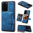 For Samsung Galaxy S20 Feel Dream Anti-theft Brush Shockproof Portable Skin Card Bag Phone Case(Peacock Blue) - 1