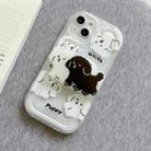For iPhone 13 Pro Airbag Frame Puppy Pattern TPU Holder Phone Case(Transparent) - 1