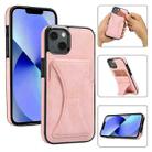 For iPhone 14 Plus Ultra-thin Shockproof Phone Protective Case with Holder(Rose Gold) - 1