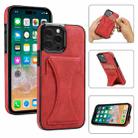 For iPhone 14 Pro Ultra-thin Shockproof Phone Protective Case with Holder(Red) - 1