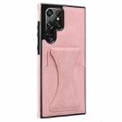 For Samsung Galaxy S23 Ultra 5G Ultra-thin Shockproof Phone Protective Case with Holder(Rose Gold) - 1