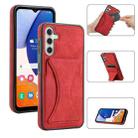 For Samsung Galaxy A54 5G Ultra-thin Shockproof Phone Protective Case with Holder(Red) - 1