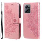 For Xiaomi Redmi Note 12 4G Global 7-petal Flowers Embossing Leather Phone Case(Rose Gold) - 1