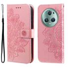 For Honor Magic5 Pro 7-petal Flowers Embossing Leather Phone Case(Rose Gold) - 1