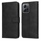 For Xiaomi Redmi Note 12 4G Global Classic Calf Texture Flip Leather Phone Case(Black) - 1