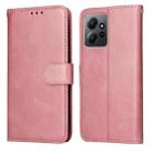 For Xiaomi Redmi Note 12 4G Global Classic Calf Texture Flip Leather Phone Case(Rose Gold) - 1