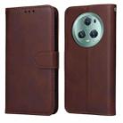 For Honor Magic5 Pro Classic Calf Texture Flip Leather Phone Case(Brown) - 1