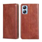 For Blackview A52 Gloss Oil Solid Color Magnetic Leather Phone Case(Brown) - 1