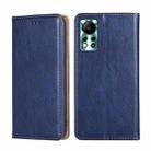 For Infinix Hot 11S NFC Gloss Oil Solid Color Magnetic Leather Phone Case(Blue) - 1