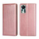 For Infinix Hot 11S NFC Gloss Oil Solid Color Magnetic Leather Phone Case(Rose Gold) - 1