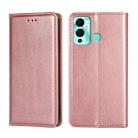 For Infinix Hot 12 Play Gloss Oil Solid Color Magnetic Leather Phone Case(Rose Gold) - 1